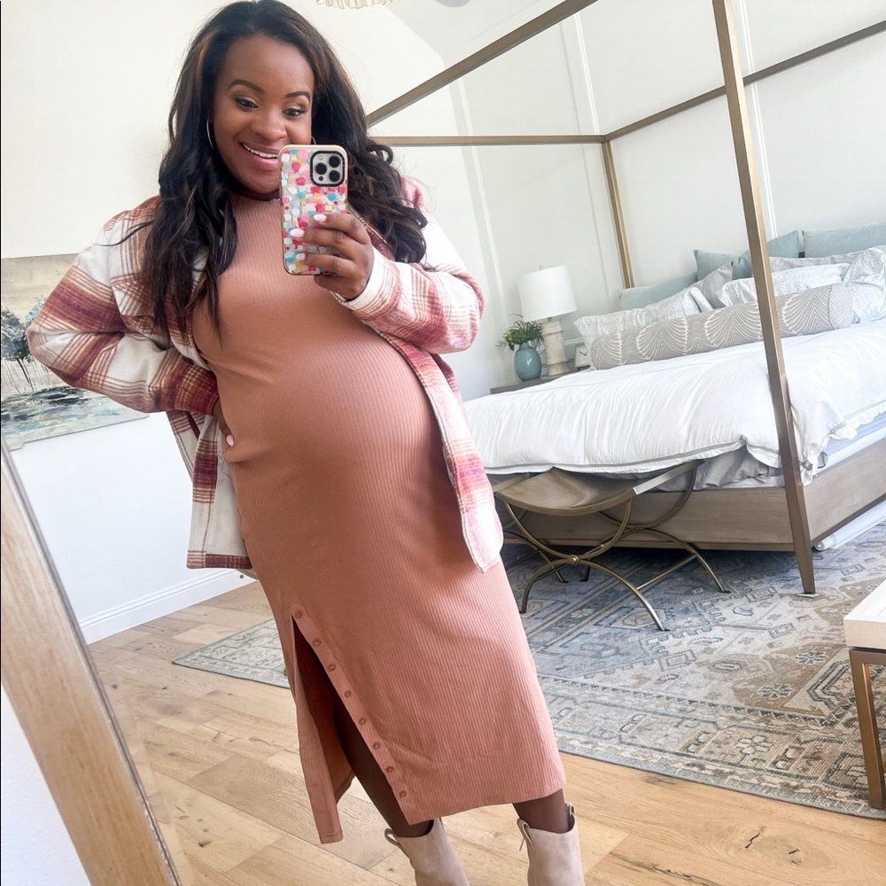 Open Edit Long sleeve maxi dress
